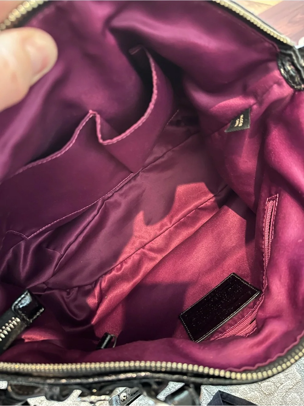 Coach Black Pleated Duffel Bag with Matching Zip Wallet